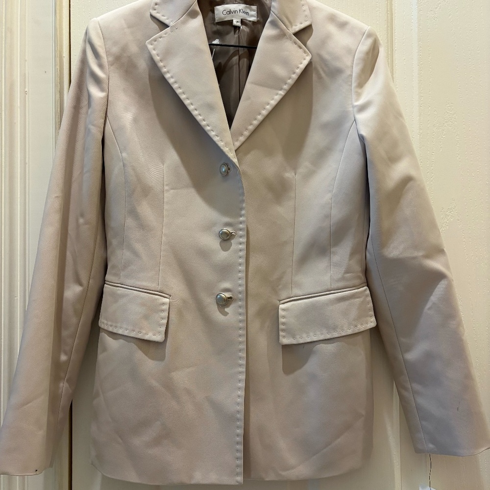 NWT VINTAGE Y2K CALVIN KLEIN WOMEN'S KHAKI PANTSUIT